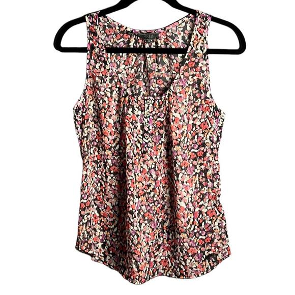 Guess Black and Pink Floral Sheer Sleeveless Blouse Size XS - Picture 1 of 9